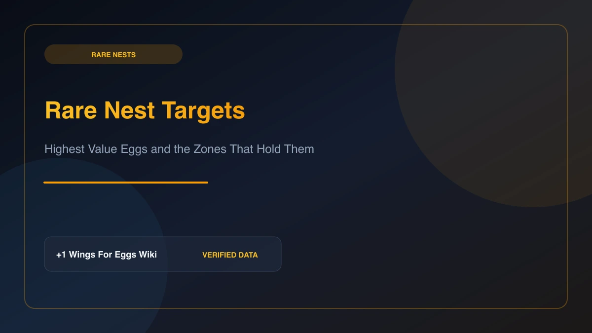 Rare nest targets card showing the highest value eggs and the zones that hold them