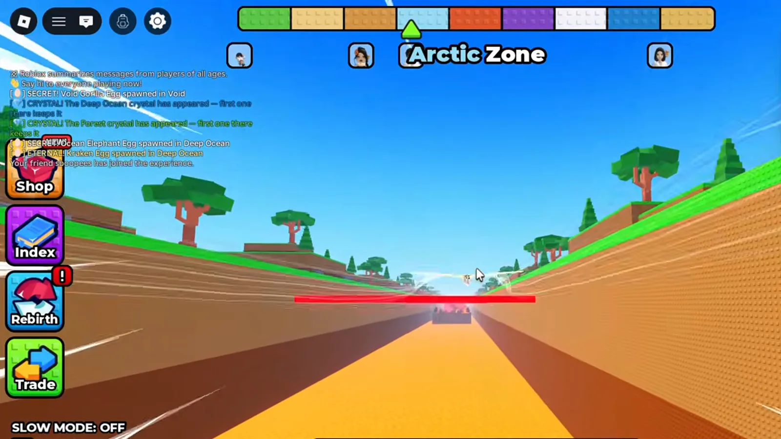 Letrero de Arctic Zone en plena subida de +1 Wings For Eggs mientras la barra Wing Stamina se vacía