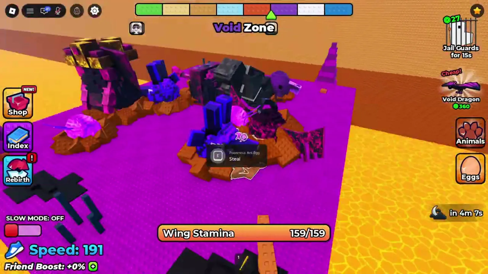 Purple Void Zone nest cluster in +1 Wings For Eggs where the Eternal Void Phoenix spawn is announced